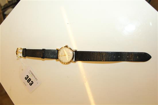 A gentlemans early 1950s 9ct gold Baume manual wind mid-size wrist watch,
